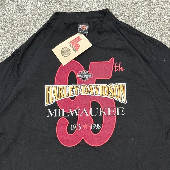 Harley-Davidson Other - Vintage 1998 Harley Davidson 95th Anniversary T-Shirt Mens XL Black Holoubek NWT